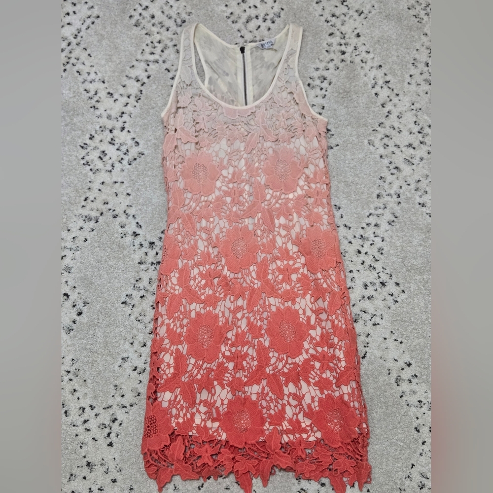 Buffalo David Bitton Coral Ombre Lace Midi Dress